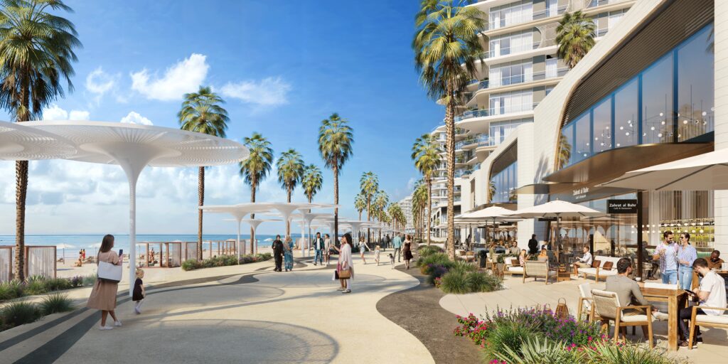 CGI of the Fahid Island waterfront promenade
